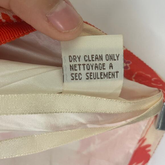 Armand Ventilo Floral Silk Midi Skirt orange red women's size 42 - Picture 8 of 12